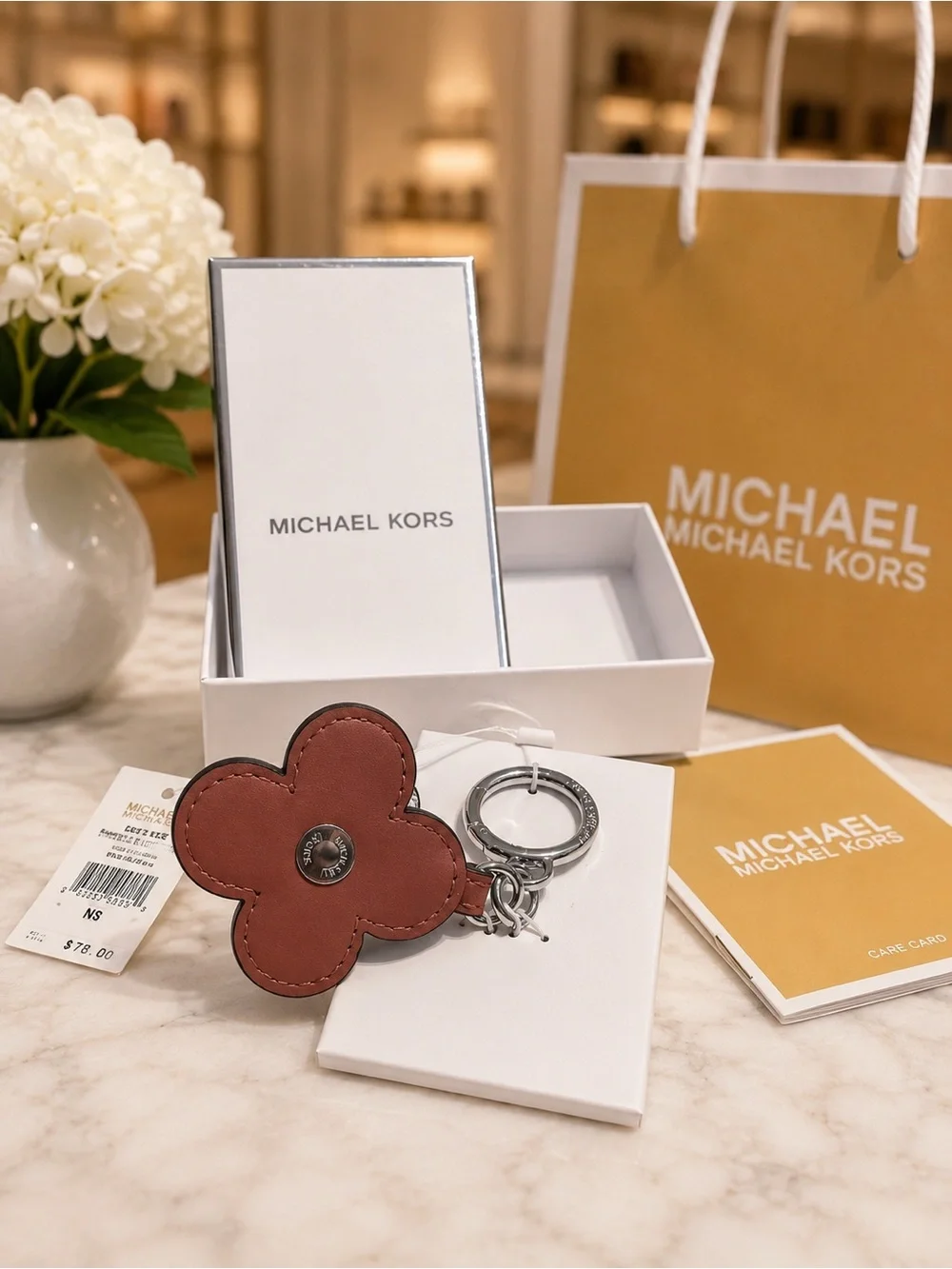 Michael Kors Monogram Bag charm or Key Fob Charm, Leather NIB